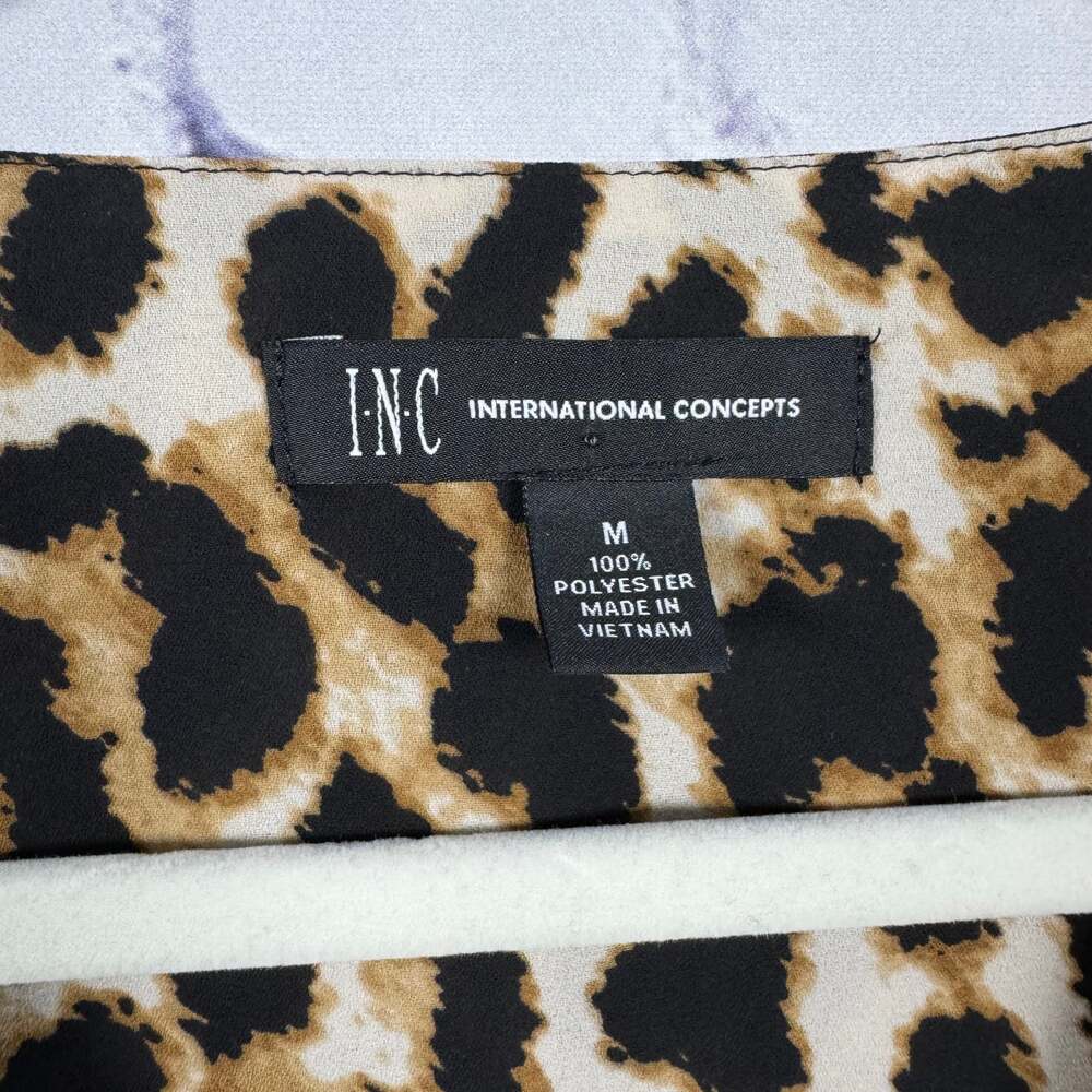 INC International Concepts INC Leopard-Print Top Blouse Size Medium - Picture 4 of 6